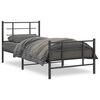 vidaXL Bettgestell mit Kopf- und Fu&szlig;teil Metall Schwarz 90x200 cm