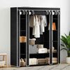 vidaXL Stoffschrank mit F&auml;chern Kleiderstangen 45&times;150&times;176 cm Schwarz