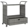 vidaXL Barwagen mit Schublade Grau 100x45x97 cm Poly Rattan