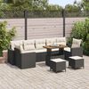 vidaXL Gartensofa-set mit Kissen 13 pcs Beige und Creme Poly-Rattan