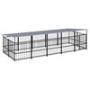 vidaXL Outdoor-Hundezwinger mit Dach Stahl 9,38 m&sup2;