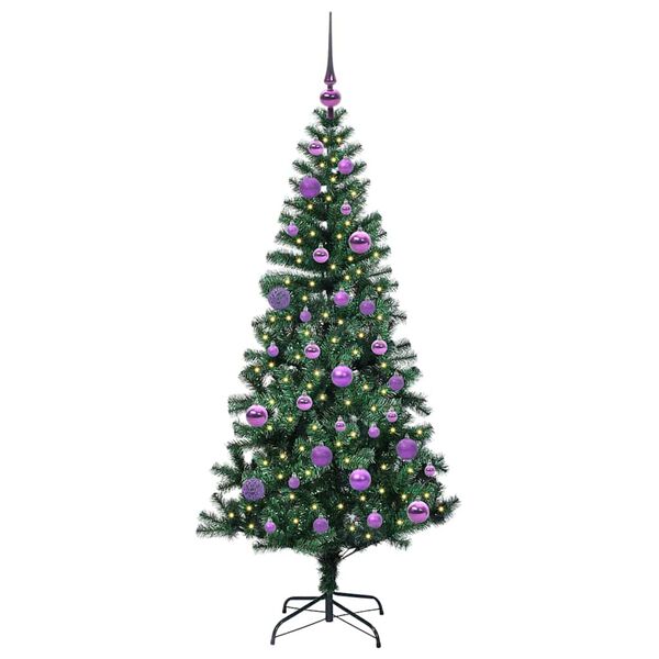 vidaXL Künstlicher vorbeleuchteter Weihnachtsbaum Grün 150 cm