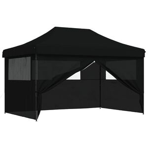 vidaXL Partyzelt 292 x 440 x 315 cm Schwarz Oxford-Stoff