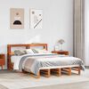 vidaXL Massivholzbett ohne Matratze Wachsbraun 135x190 cm Kiefernholz