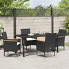 vidaXL Garten Essgruppe mit Kissen 5 pcs Schwarz Poly-Rattan