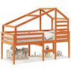 vidaXL Hochbett mit Dach Wachsbraun 80x200 cm Massivholz Kiefer