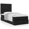 vidaXL Ottoman-Bett mit Matratze Schwarz 100x200 cm Stoff