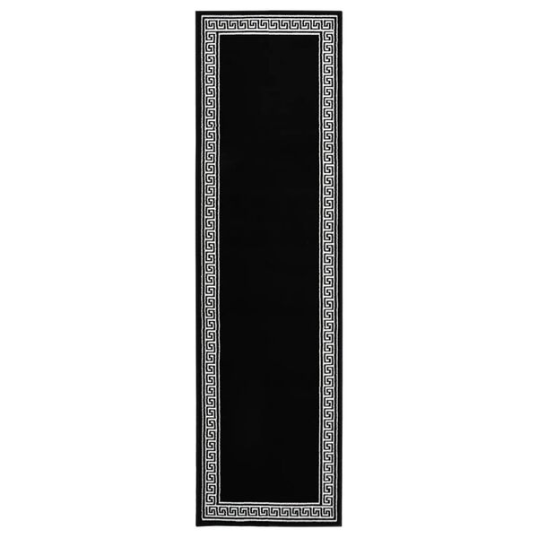 vidaXL Teppichl&auml;ufer BCF Schwarz mit Motiv 60x300 cm