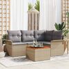 vidaXL Gartensofa-set 5 pcs Beige und Hellgrau Poly-Rattan