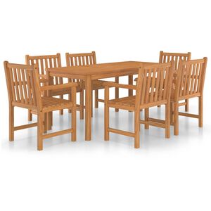 vidaXL 7-teiliges Garten-Ess-Set 160 x 80 cm Massivholz Teak