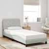 vidaXL Bett mit Matratze Hellgrau 90x200 cm Samt