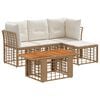 vidaXL Gartensofa-set 5 stk. Nat&uuml;rlich und Cremwei&szlig; Poly-Rattan