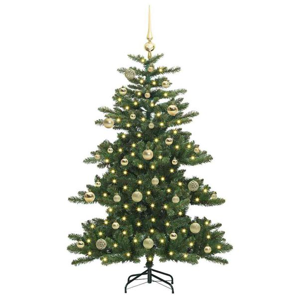 vidaXL K&uuml;nstlicher klappbarer Weihnachtsbaum Gr&uuml;n 150 cm PVC und Stahl