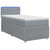 vidaXL Boxspringbett mit Matratze und LED Hellgrau 90 x 190 cm Stoff