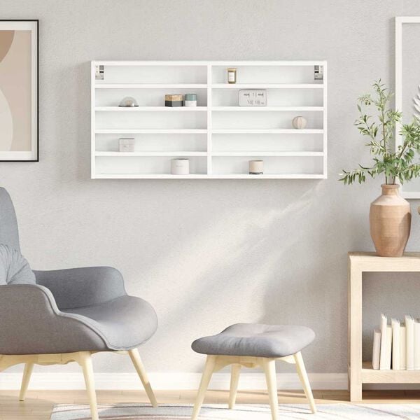 vidaXL Vitrinenschrank Wei&szlig; 100x8,5x50 cm Holzwerkstoff