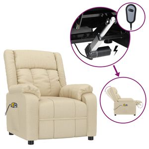 vidaXL Massagesessel Elektrisch Creme Stoff