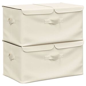 vidaXL Aufbewahrungsboxen 2 Stk. Stoff 50x30x25 cm Creme