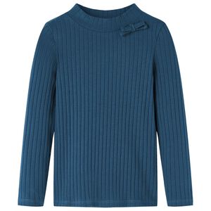 vidaXL Kinder-Langarmshirt Rippstrick Marineblau 104