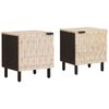 vidaXL Nachttisch 2 pcs Wei&szlig; 40 x 33 x 46 cm Massivholz Mango