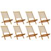 vidaXL Klappst&uuml;hle, 8 St&uuml;ck, beige, massives Akazienholz