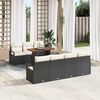 vidaXL Garten-Sofa-Set mit Kissen mit Kissen 8 pcs Schwarz und Creme