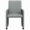 vidaXL Esszimmerst&uuml;hle mit Rollen 2 pcs Hellgrau 57 x 66 x 94 cm Stoff