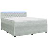 vidaXL Boxspringbett mit Matratze Hellgrau 160 x 200 cm Samt