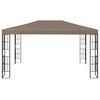vidaXL Pavillon mit LED-Lichterkette 4x3 m Taupe