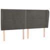 vidaXL Kopfteil mit Ohren Dunkelgrau 183x23x118/128 cm Samt