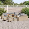 vidaXL Gartensofa-set mit Kissen 14 pcs Beige und Hellgrau Poly-Rattan