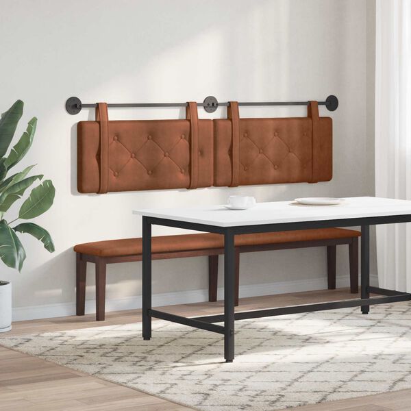 vidaXL H&auml;ngevorderseite Wandmontiert Braun 190 x 55 x 5 cm Antikes PU