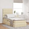 vidaXL Bett mit Stauraum und LED mit LED Creme 90 x 190 cm Polyester