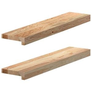 vidaXL Fensterb&auml;nke 2 Stk. Unbehandelt 70x15x2 cm Massivholz Eiche
