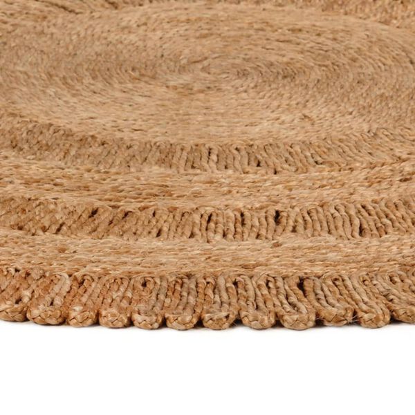 vidaXL Teppich Jute Handgeflochten 90 cm Rund