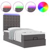 vidaXL Ottoman-Bett mit Matratze & LEDs Grau 80x200 cm Kunstleder