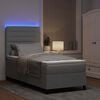 vidaXL Boxspringbett mit Matratze mit LED Hellgrau 100 x 200 cm Stoff