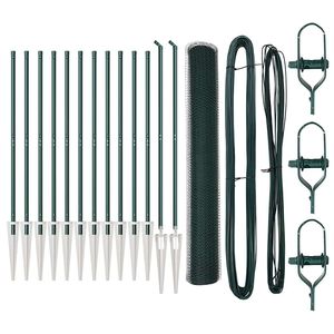vidaXL Sechseckzaun mit Pfosten 25 x 1 m PVC-beschichteter Stahl Netz
