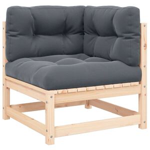 vidaXL Garten-Ecksofa mit Kissen Massivholz Kiefer