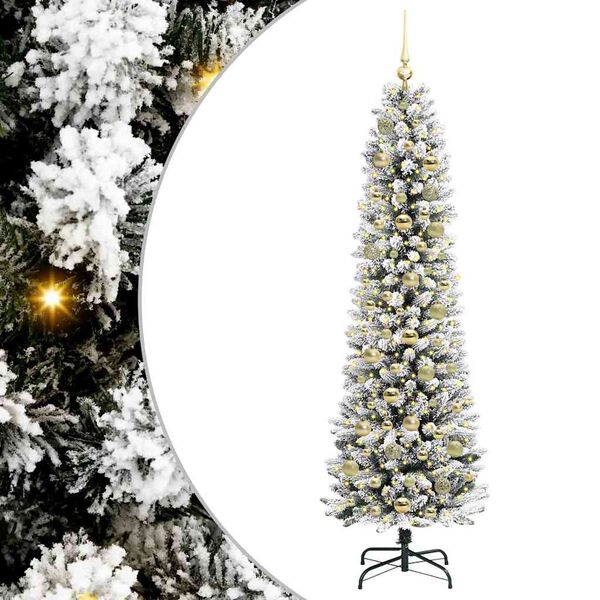 vidaXL K&uuml;nstlicher Weihnachtsbaum mit 300 LEDs mit St&auml;nder Wei&szlig; 180 cm