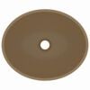 vidaXL Luxuri&ouml;ses Ovales Waschbecken Matt Creme 40x33 cm Keramik