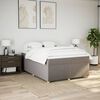 vidaXL Boxspringbett mit Matratze Taupe 140x200 cm Stoff