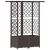 vidaXL Hochbeet mit Rankgitter und Dach Braun 124 x 40 x 138 cm PP