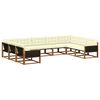 vidaXL Outdoor-Sofagarnitur 9 stk. Natur und Creme