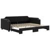 vidaXL Tagesbett Ausziehbar Schwarz 80x200 cm Stoff