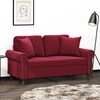 vidaXL 2-Sitzer-Sofa mit Kissen Weinrot 120 cm Samt