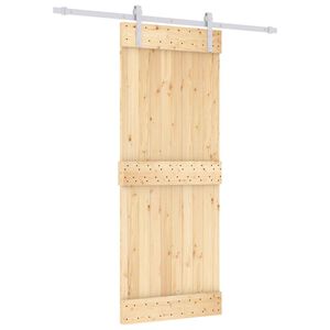 vidaXL Schiebet&uuml;r 80 x 210 cm Massivkiefer (Unbehandelt)