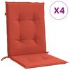 vidaXL Niedriglehner-Auflagen 4 Stk. Melange Rot 100x50x4 cm Stoff