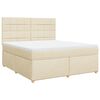 vidaXL Boxspringbett mit Matratze Creme 180x200 cm Stoff
