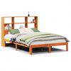 vidaXL Massivholzbett mit Regal ohne Matratze Wachsbraun 120x190 cm