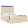 vidaXL Bett mit Stauraum und LED mit LED Creme 140 x 200 cm Polyester